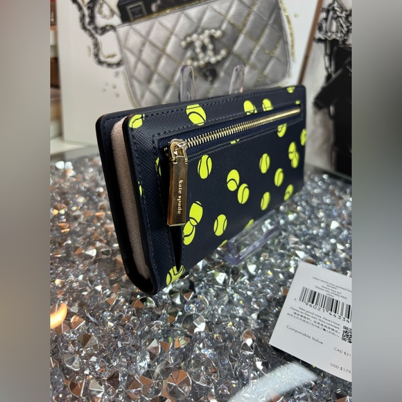 Kate Spade New York Tennis Toss Large Slim Bifold Wallet NWT - Picture 10 of 11